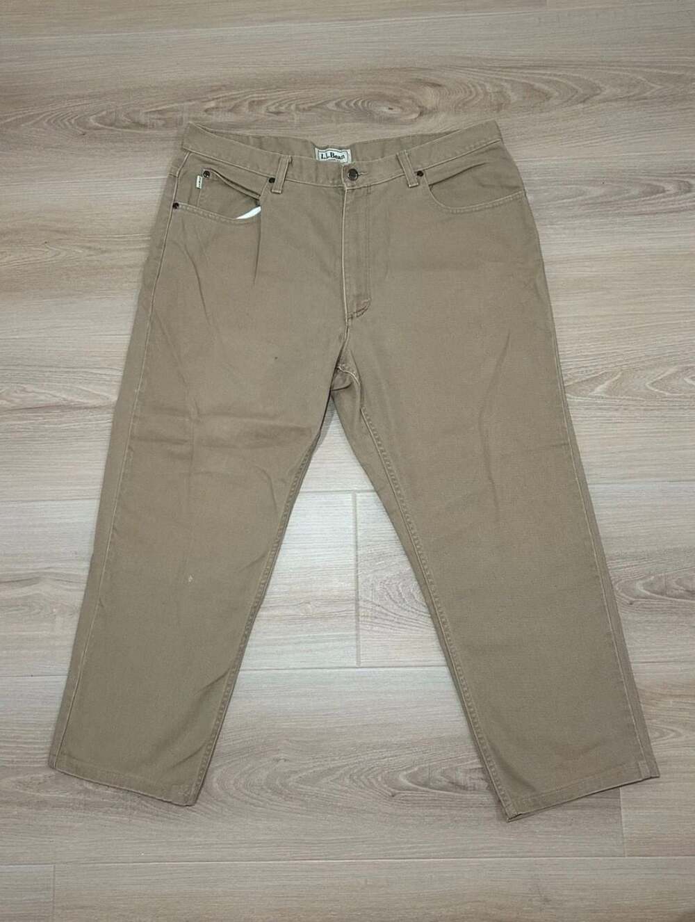 L.L.Bean Classic Fit Pants Size 38X29 Tan Cotton